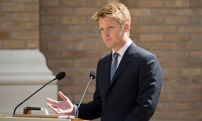 Hugh Grosvenor, duque de Westminster, en un discurso en Nottinghamshire en 2018.