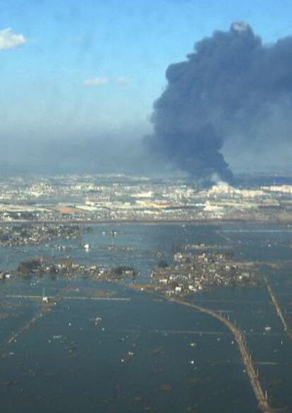 Vista aérea de los daños causados en Sendai tras el maremoto que sacudió Japón en 2011.