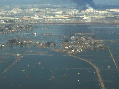 Vista aérea de los daños causados en Sendai tras el maremoto que sacudió Japón en 2011.