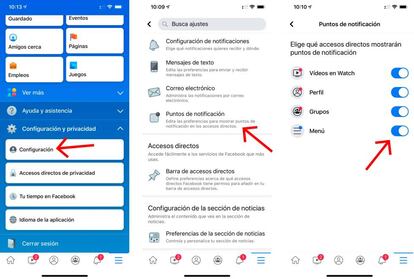 Desactiva alertas de Facebook en la 'app'.