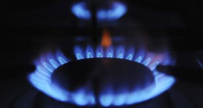 Un quemador de una cocina de gas.