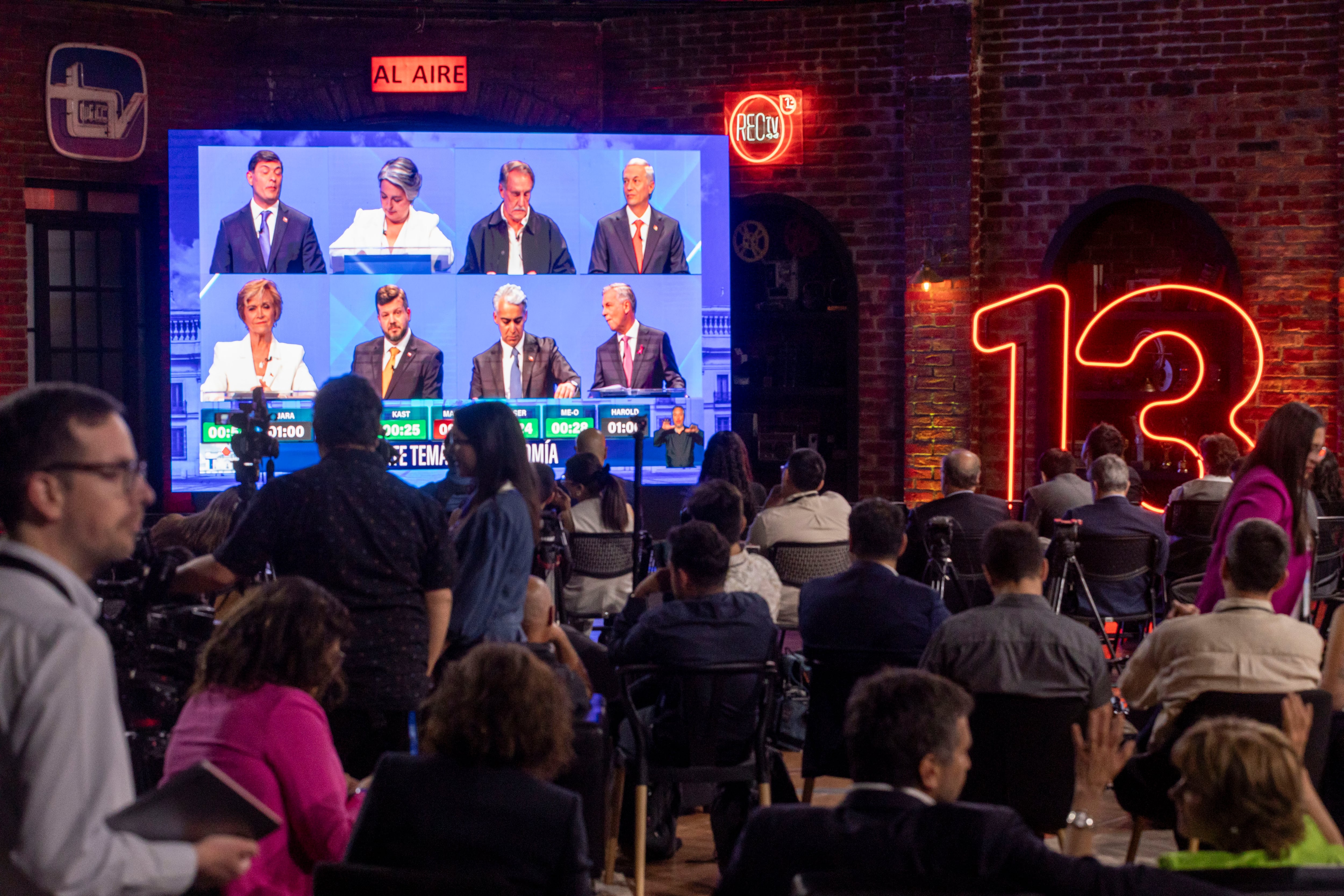Debate presidencial del 26 de octubre, en  Santiago, Chile.