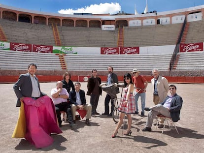 De izquierda a derecha: Élmer Mendoza, Antonio Skármeta, Laura Restrepo, Sergio Ramírez, Alberto Fuguet, Juan Villoro, Wendy Guerra, Fernando Trueba, Héctor Abad y Javier Cercas durante el Hay Festival Zacatecas 2010.