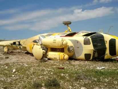 L'helicòpter trobat al terme municipal de Níjar (Almeria).