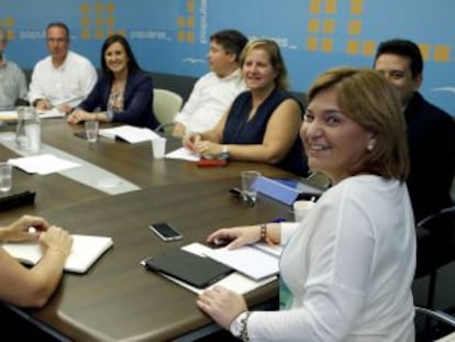 Isabel Bonig preside la reunión de la dirección regional del PP esta mañana.