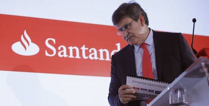 El consejero delegado del Banco Santander, José Antonio Álvarez, durante la presentación de los resultados de la entidad en el primer trimestre del 2017.