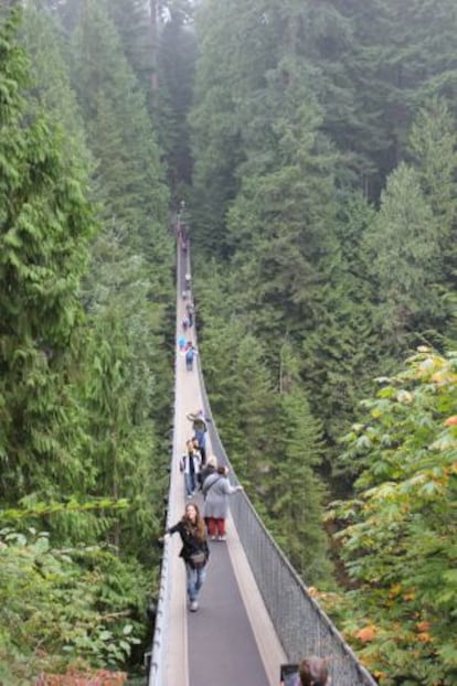 El puente Capilano de Vancouver, Canadá.