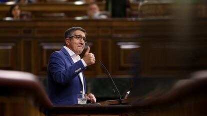 El portavoz socialista en el Congreso, Patxi López, en un pleno.