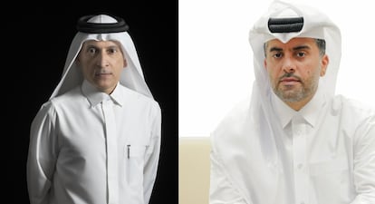 El CEO de Qatar Airways, Akbar Al Baker, y su sustituto, Badr Mohammed Al-Meer.