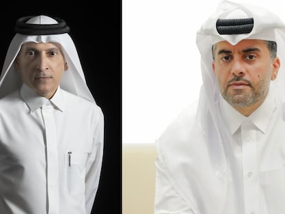 El CEO de Qatar Airways, Akbar Al Baker, y su sustituto, Badr Mohammed Al-Meer.