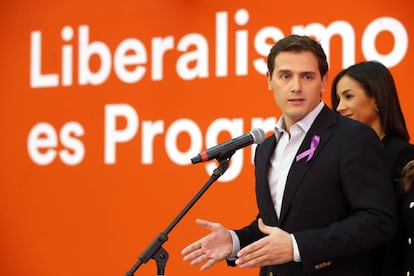 Albert Rivera, en la sede del partido en Madrid.
