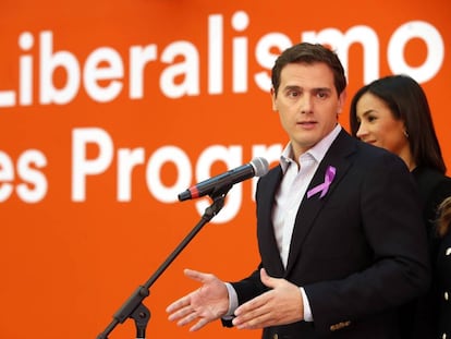 Albert Rivera, en la sede del partido en Madrid. 