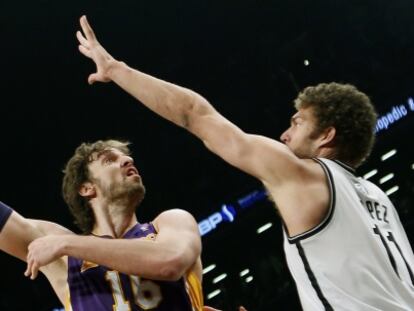 Pau Gasol durante el partido contra Brooklyn.