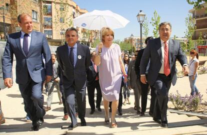 La presidenta de la Comunidad, Esperanza Aguirre, durante un acto en Majadahonda.