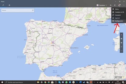 Acceso a la configuración de los mapas.