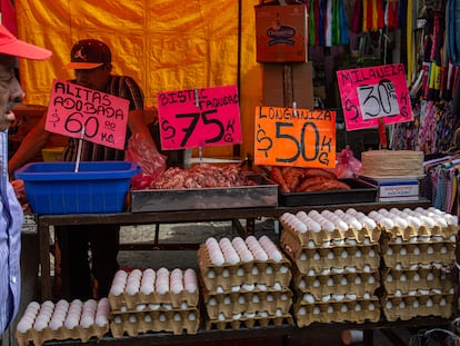 Un puesto en el mercado de la Merced, en Ciudad de México, este martes.