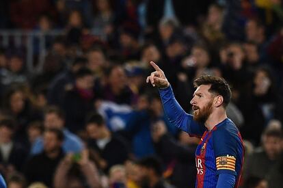 Messi celebra el 1-0 ante el Celta de Vigo.