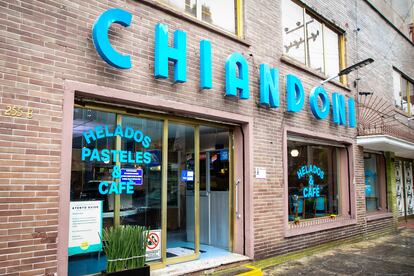 Fachada de la Heladería Chiandoni, en Ciudad de México.