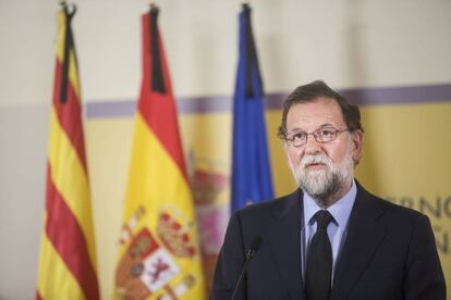 Mariano Rajoy, el jueves en Barcelona.