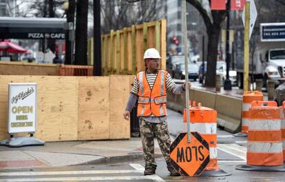 Un obrero de una construcción en Washington (EE UU)