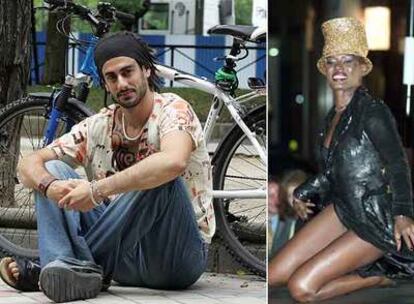 De izquierda a derecha, Melendi, en 2004, y Grace Jones, en la Semana de la Moda de Londres en 2000.