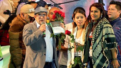 El excomandante de las FARC, Rodrigo Londoño, alias "Timochenko", en el lanzamiento oficial del partido.