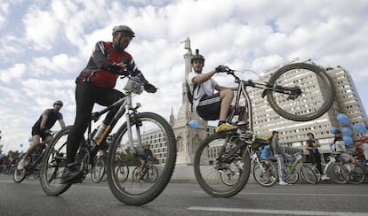 Fiesta de la bicicleta en Madrid, el pasado 3 de octubre.