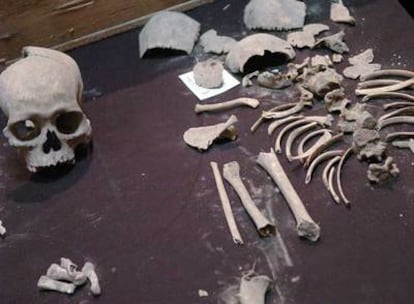 Restos del esqueleto de un niño de entre 5 y 8 años de edad hallados en Tula