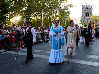 Celebración de la Virgen de la Paloma el 15 de agosto de 2024 en Madrid.