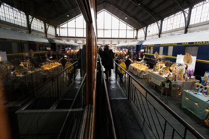 Una exposición en el Museo del ferrocarril de Madrid, donde se encuentra el Mercado de los Motores.