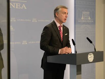 El lehendakari, Íñigo Urkullu, durante la presentación del plan.