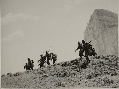 Tropas en Gibraltar, durante la Primera Guerra Mundial.