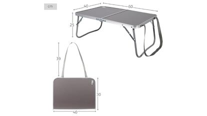 Esta mesa plegable es muy sencilla de transportar.