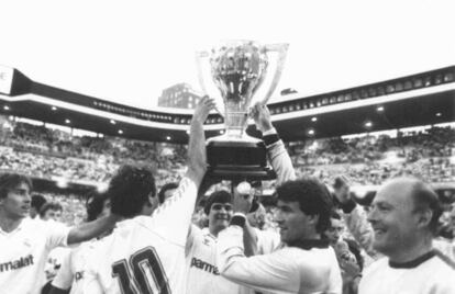 El Real Madrid se hizo con el título de la temporada 1986/87, la última que tuvo 18 participantes.