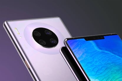 Diseño del Huawei Mate 30 de 2019.