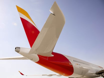 La cola de uno de los A350 de Iberia.