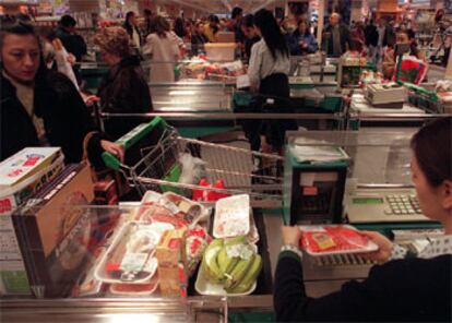 Caja registradora de un supermercado.