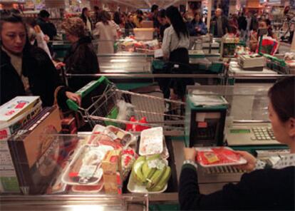 Caja registradora de un supermercado.