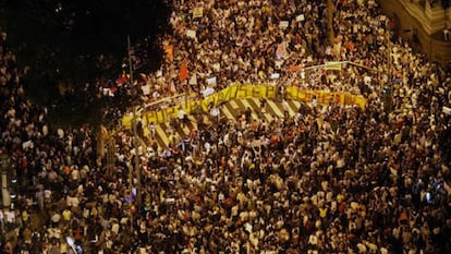 Imagen aérea de la protesta en Río.