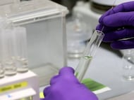 Técnicos trabajando en los laboratorios de PharmaMar.