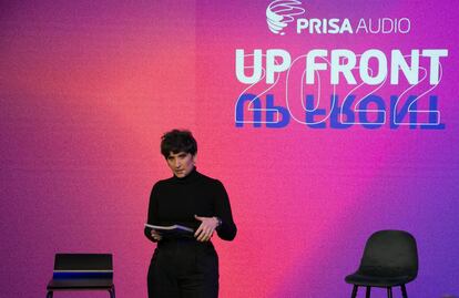 La directora general de PRISA Audio, María Jesús Espinosa de los Monteros, durante el encuentro.