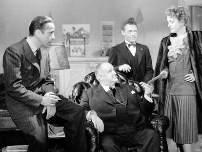 Humphrey Bogart, Sydney Greenstreet, Peter Lorre y Mary Astor, en 'El halcón maltés' (1941), de John Huston.
