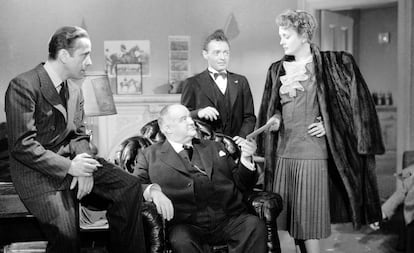 Humphrey Bogart, Sydney Greenstreet, Peter Lorre y Mary Astor, en 'El halcón maltés' (1941), de John Huston.