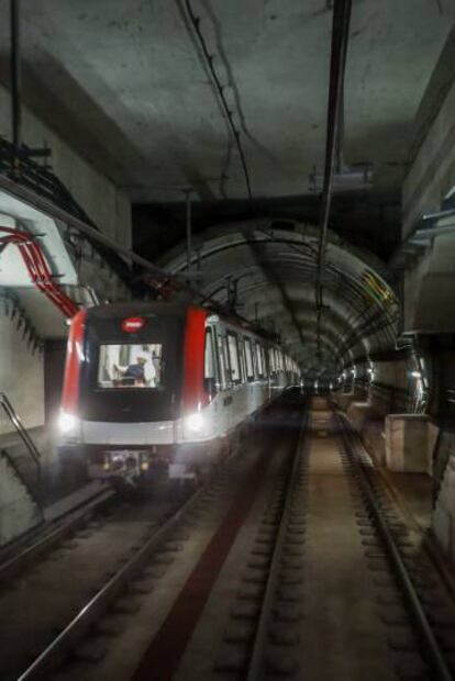 La línea 9 del metro de Barcelona en su zona sur, desde Zona Universitaria hasta el aeropuerto.