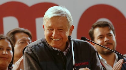 López Obrador, durante un acto de campaña.