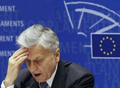 El presidente del BCE, Jean-Claude Trichet, el pasado mircoles en el Parlamento Europeo.