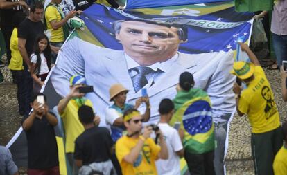 Seguidores de Bolsonaro, en Brasilia.