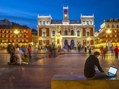 La plaza Mayor de Valladolid. 