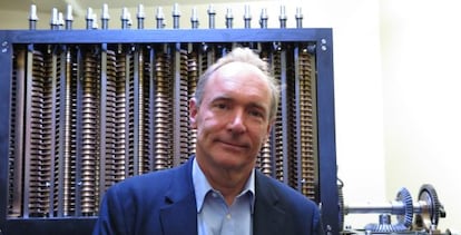 Tim Berners-Lee, creador de la World Wide Web, en el Museo de la Historia de la Informática, en Silicon Valley, en 2019.