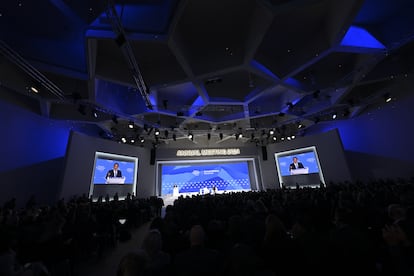 Una conferencia durante el Foro Económico Mundial en Davos (Suiza), este 16 de enero.